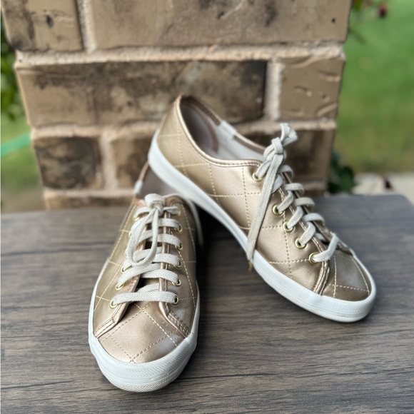 KEDS KICKSTART SNEAKERS - QUILTED METALLIC Gold Size 6.5 - Picture 6 of 9